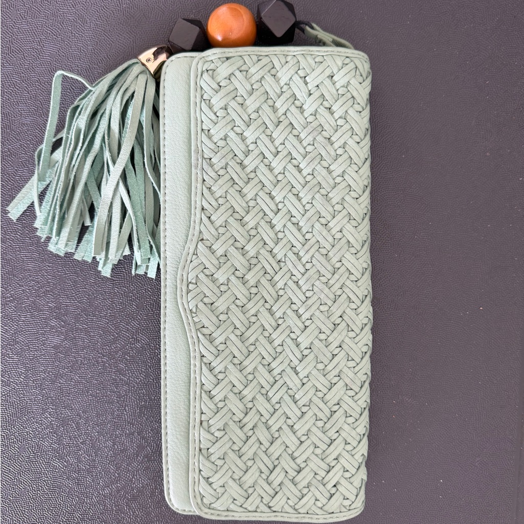 Rebecca Minkoff Sage Woven Clutch With Tassel